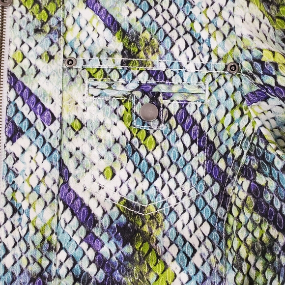 Chicos motorcycle style denim jacket snake look - Picture 13 of 14